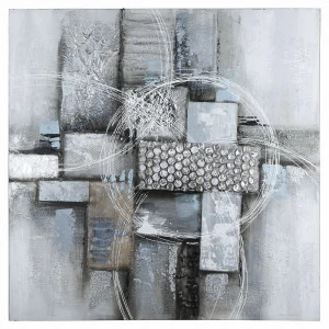 Картина с абстрактным рисунком с натуральными камнями 100х100 см Tomas Stern TOMAS STERN  00-3872597 Коричневый;серый;разноцветный