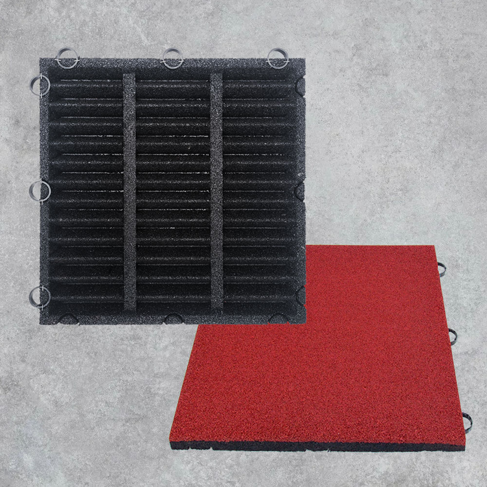 Плитка с с рельефным основанием с соединением "Кольцо". Резиновое покрытие ЭКОПРОФИТ ПРККр001 - Вид №2