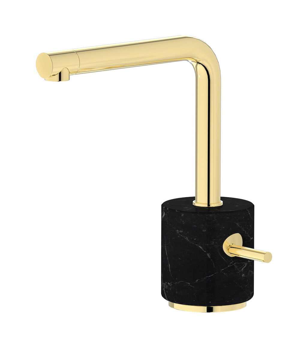 Смеситель для раковины на 1 отверстие в комплекте с донным клапаном WE ARE IB mm200ii_2 Pale Gold Marmo