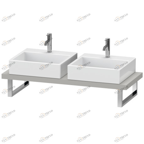 LC101C00707 L-Cube Консоль для накладной и встраиваемой сверху раковины компакт Бетонно-серый матовый декор Duravit