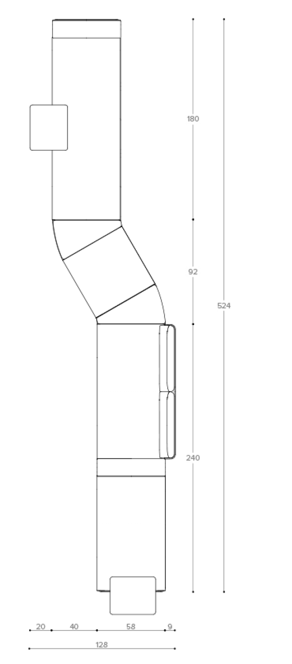 Modular Bench Long - 128x524cm True Design Millepiedi - Вид №1