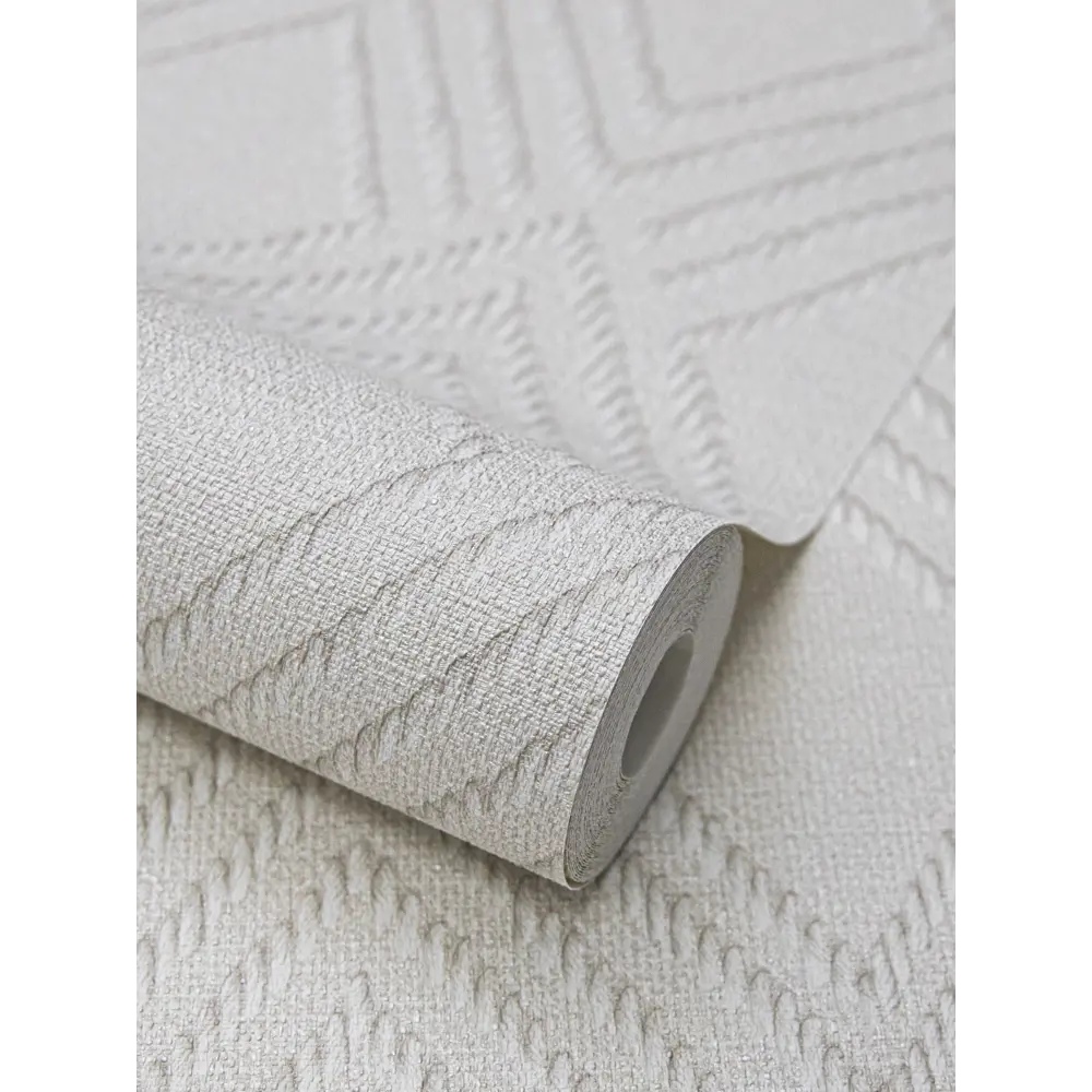 Обои флизелиновые Wallsecret Lana белые с геометрическим рисунком 89420071 STLM-1564336 - Вид №1