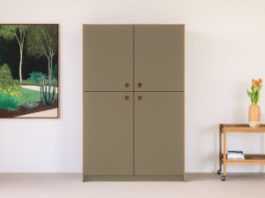 Секционный деревянный шкаф с копланарными дверями