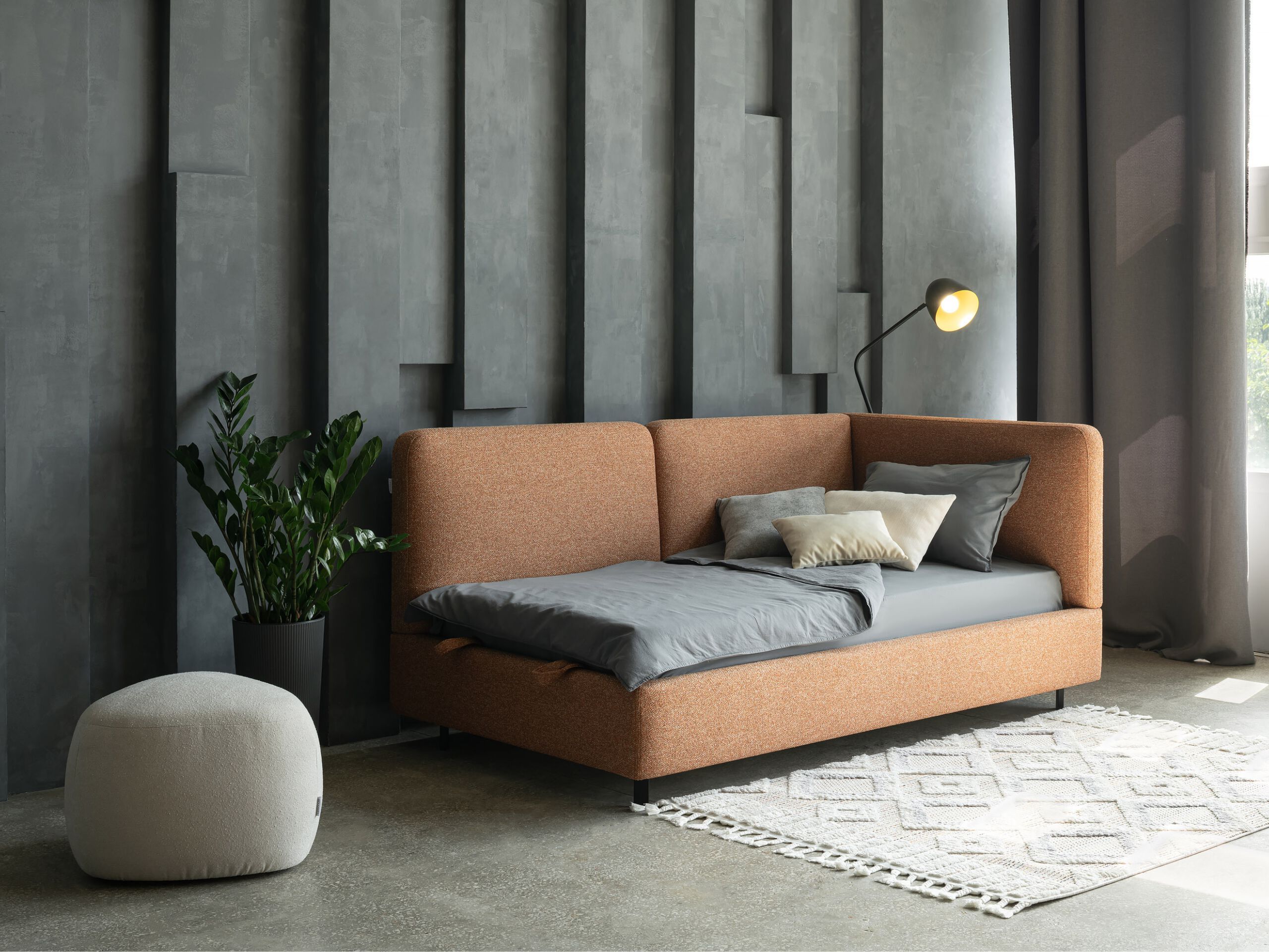 Односпальная кровать с мягким изголовьем Woodsoft TRENTO ARCH-00079873 - Вид №4