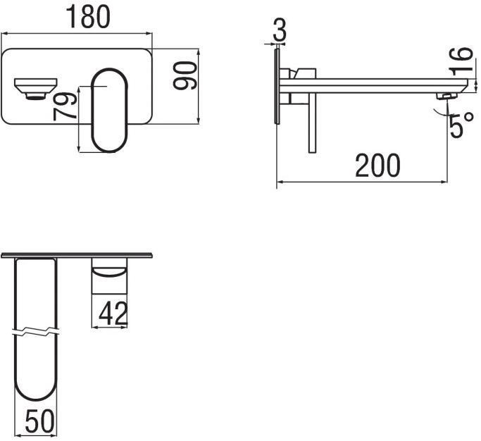 Nobili Rubinetterie Смеситель для умывальника настенный с тарелкой Dress sun-id-1365163 - Вид №3