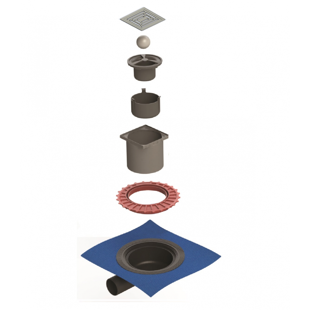 090371 Трап водосток ZENTRUM Uno 100х100  Berges ZENTRUM Uno  - Вид №2