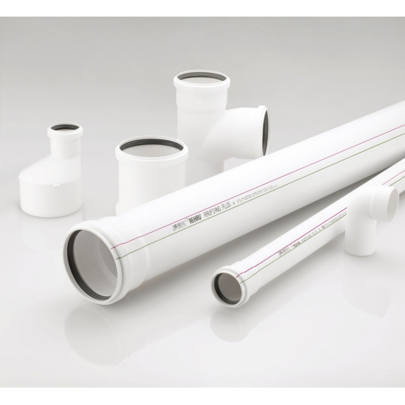 Труба канализационная PPR с раструбом REHAU d110/1500 мм 120304 - Вид №2