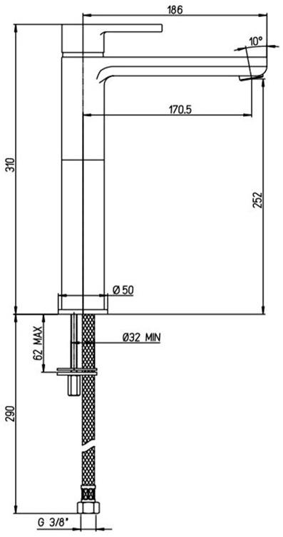 Paini Arena 92YO205LLBLLMKM смеситель для раковины - Вид №3
