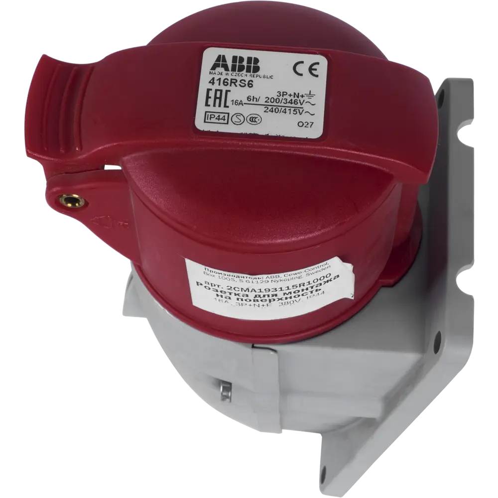 Розетка силовая ABB ноль заземление 16 А 380 В STLM-2034614 - Вид №1