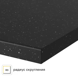 Столешница Найт 300x60x2 см искусственный камень цвет чёрный 83729621 STLM-2043143