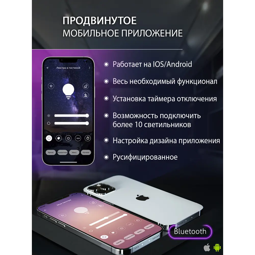 89365231 Светодиодная люстра EFFECT M 160W с пультом управления STLM-1409060 Natali Kovaltseva  - Вид №13