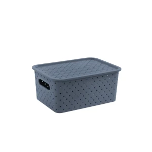 Корзинка с крышкой Violet Береста 23.5x17.3x10.6 см прямоугольная цвет синий