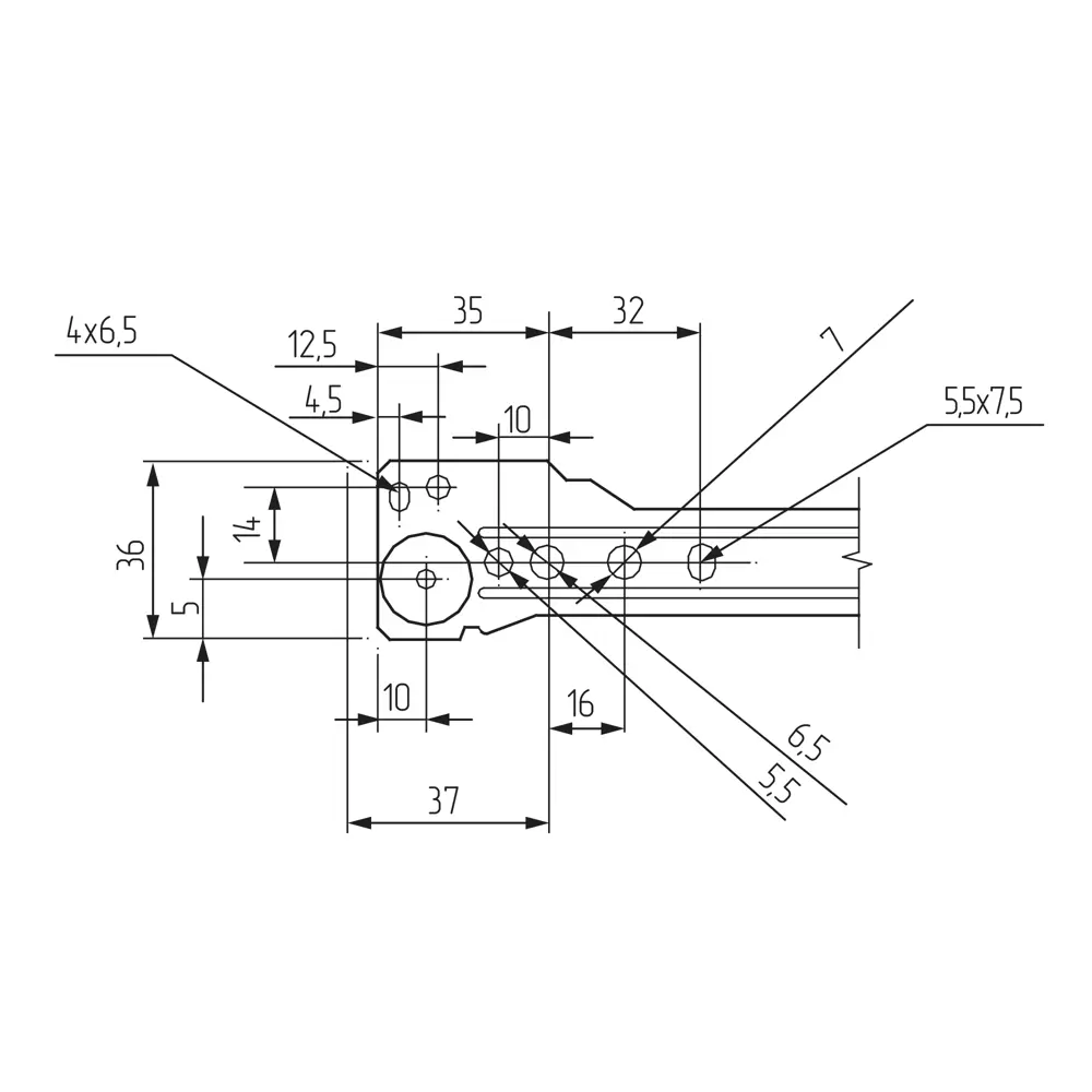 Направляющие роликовые l250 мм, сталь, цвет белый Santreyd STLM-2101483 - Вид №3