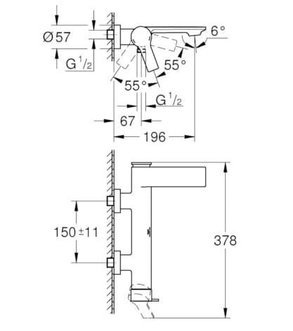 Однорычажный настенный смеситель для ванны Grohe Allure New ARCH-00092452 - Вид №3