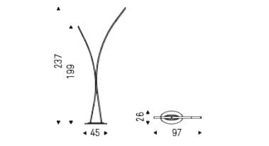Стальная светодиодная напольная лампа Cattelan italia TWIN ARCH-00072452 - Вид №2