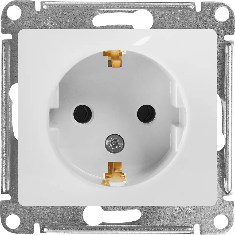Schneider Electric Glossa — встраиваемая розетка с заземлением и защитными шторками 86710199