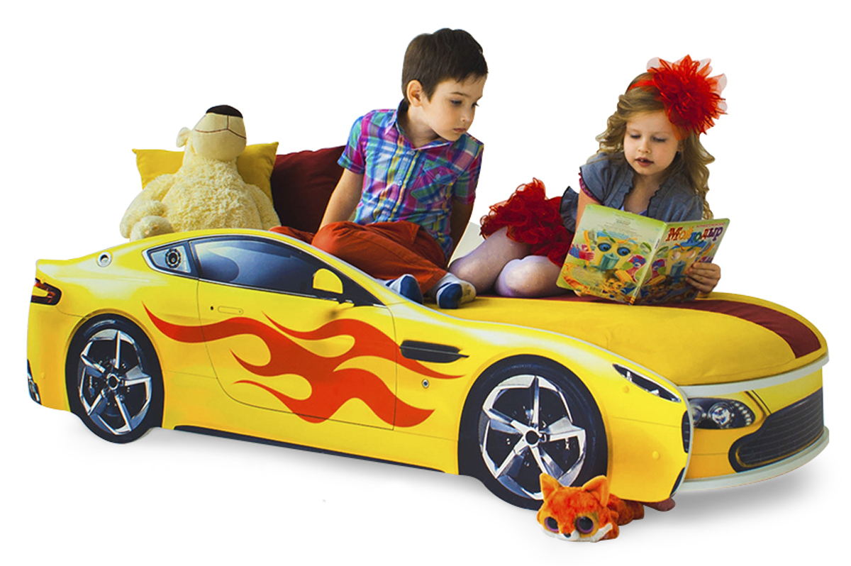 Детская кровать-машина "Бондмобиль" желтая БЕЛЬМАРКО  326764 Желтый Santreyd  - Вид №2