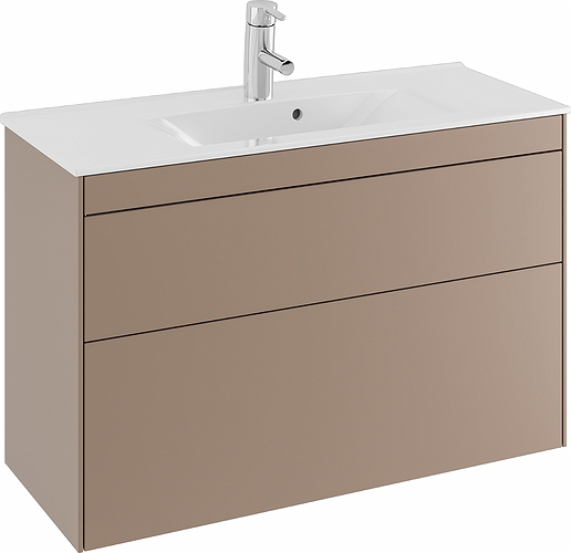 47370 IFO Sense напольная тумба для тонкой раковины с двумя ящиками, компактная, W = 600 мм, W1 = 615 мм, белая - Вид №10