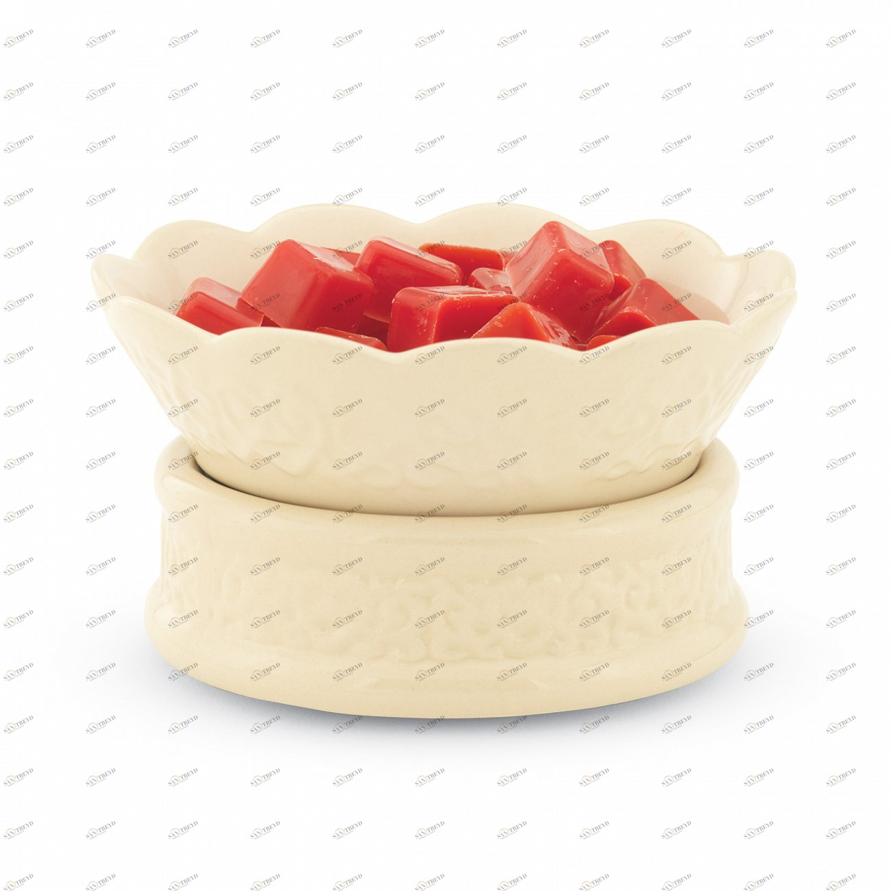 Керамический воскоплав кремовый CWD-Cream Emboss CANDLE WARMERS  268152 Бежевый 