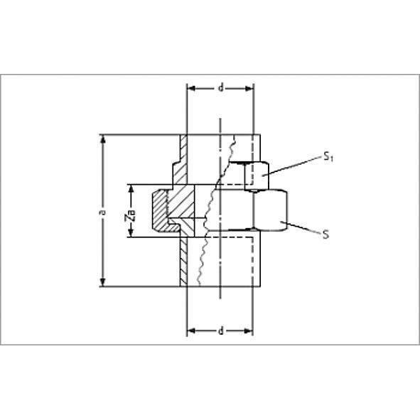 1433022 SANHA 4330 сгон ВП-ВП, бронза, с плоским уплотнением 22 мм  - Вид №1