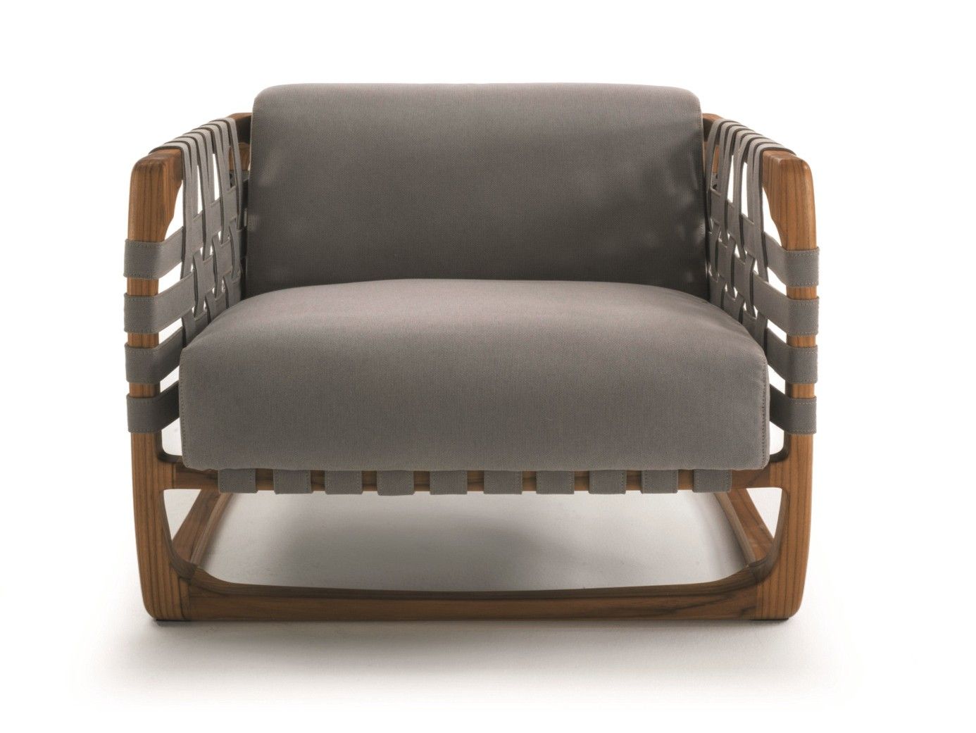 Садовое кресло из ткани и тикового дерева Riva 1920 бунгало ARCH-00060812 - Вид №1