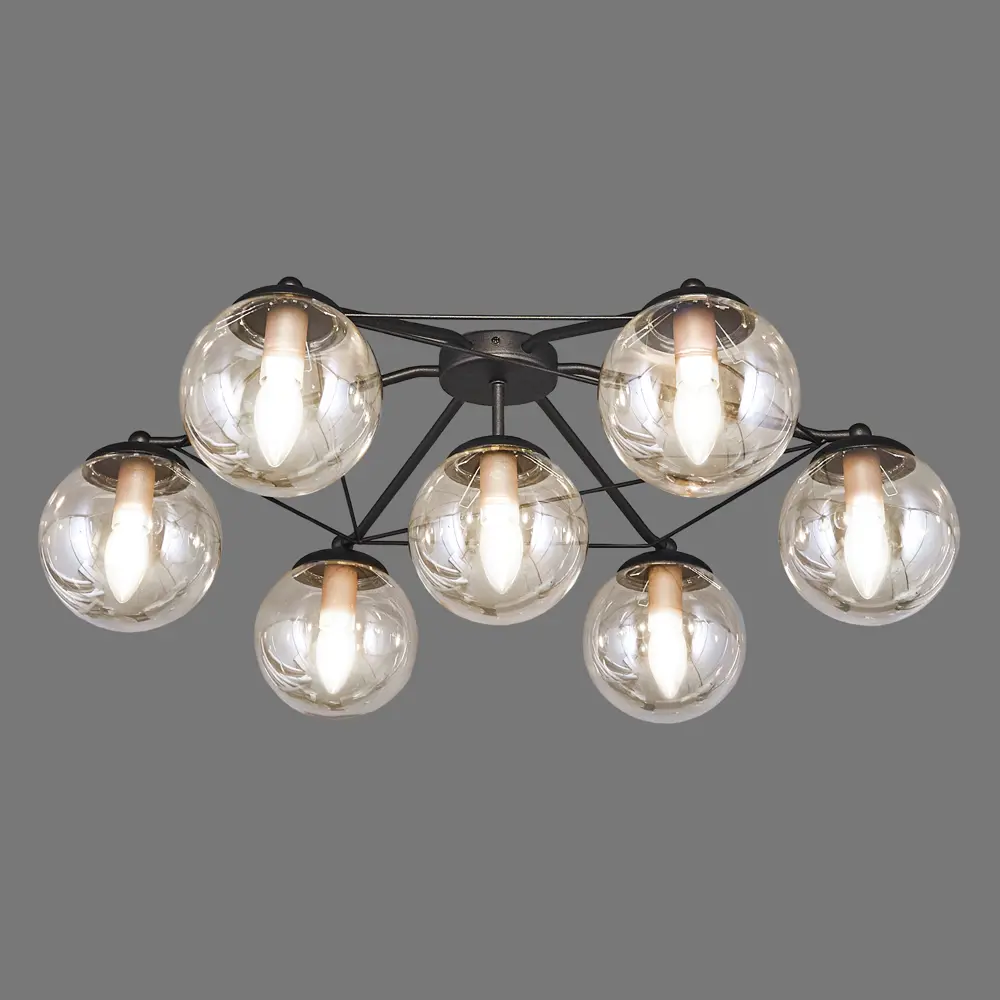 Люстра потолочная «Клер», 7 ламп, 14 м², цвет чёрный Vitaluce STLM-2128830 - Вид №3