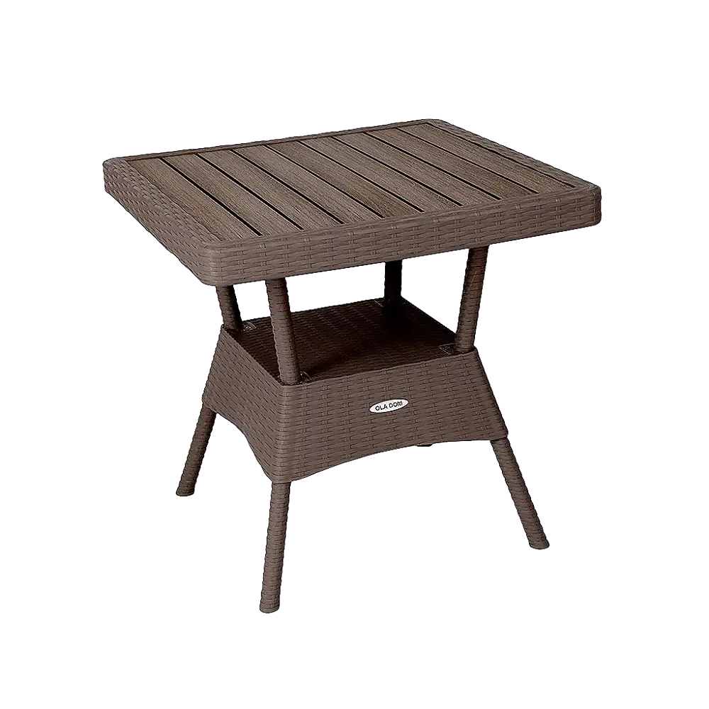 Стол садовый Rattan Ola Dom 75.5x76x74.5 см композитный материал цвет коричневый Santreyd STLM-2014821