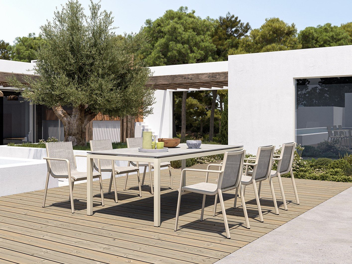 Металлический садовый стул с сиденьем из синтетического волокна VINEKO Heather ARCH-00092248 - Вид №2