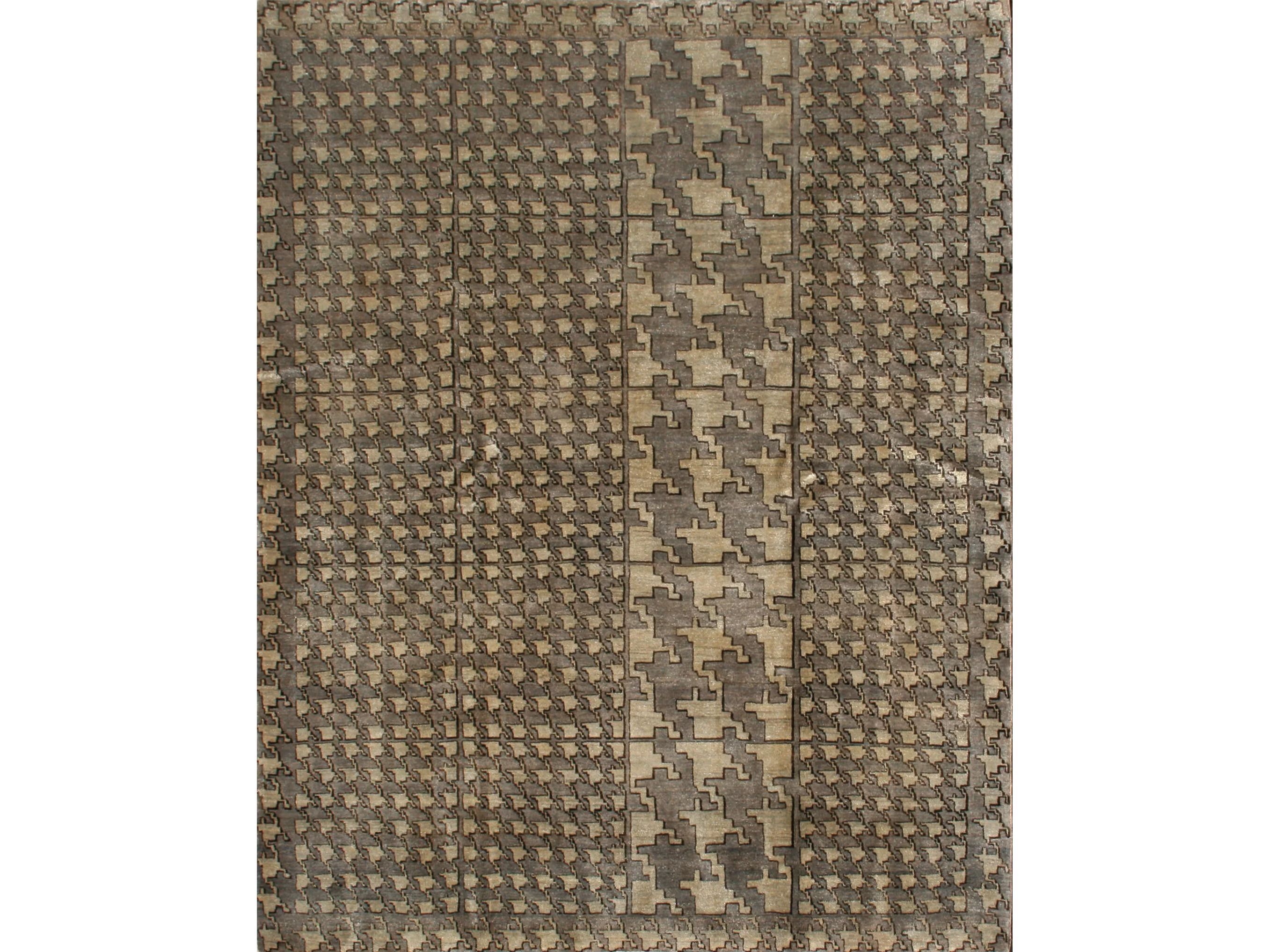 Прямоугольный ковер из шерсти и шелка Zollanvari Isfahan Gloss, Dots, Reload и Pazyryk - Дизайнер ARCH-00015604 - Вид №1