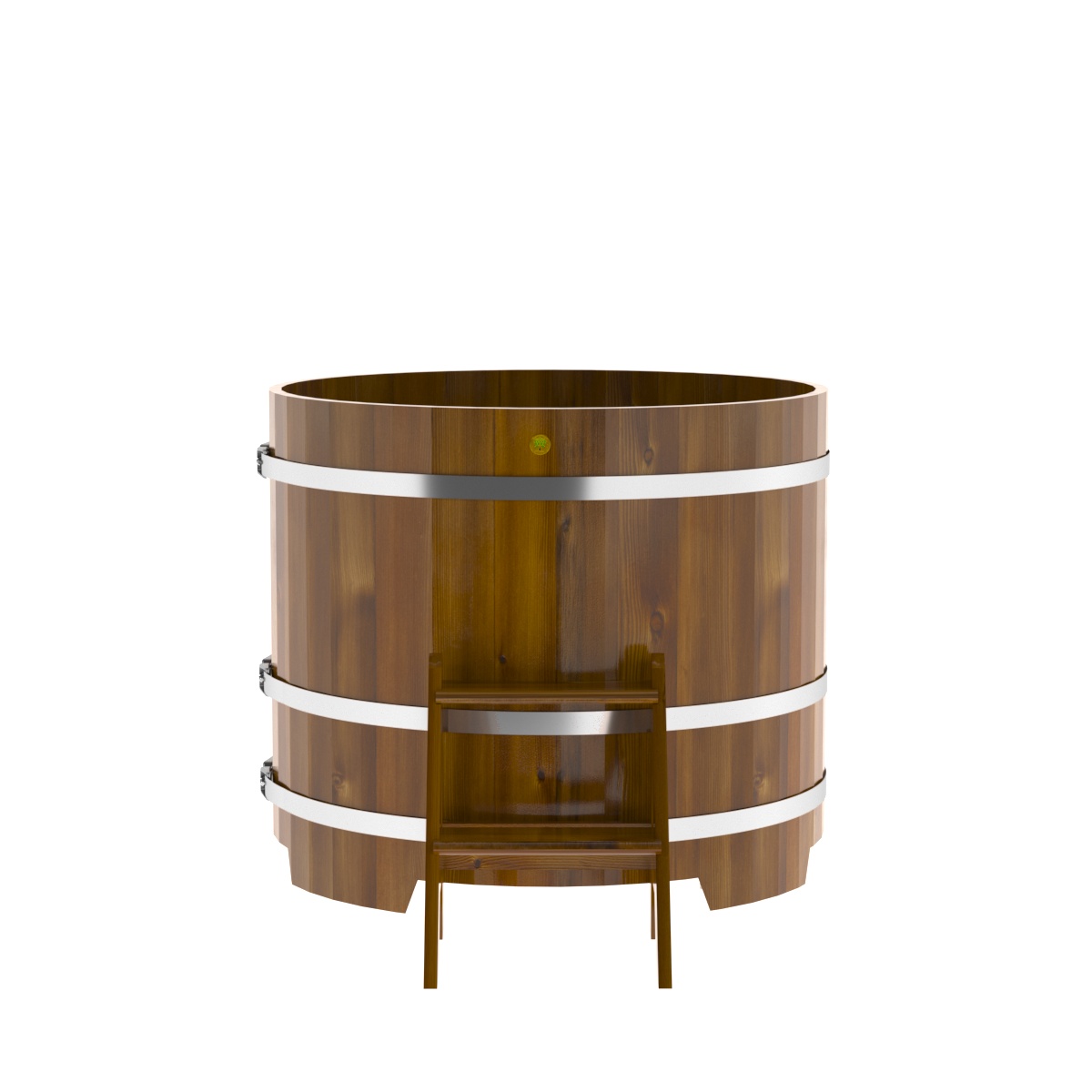 2222 Купель круглая из лиственницы Рустик d=1,17х1,0 морёная Alyarus  - Вид №4