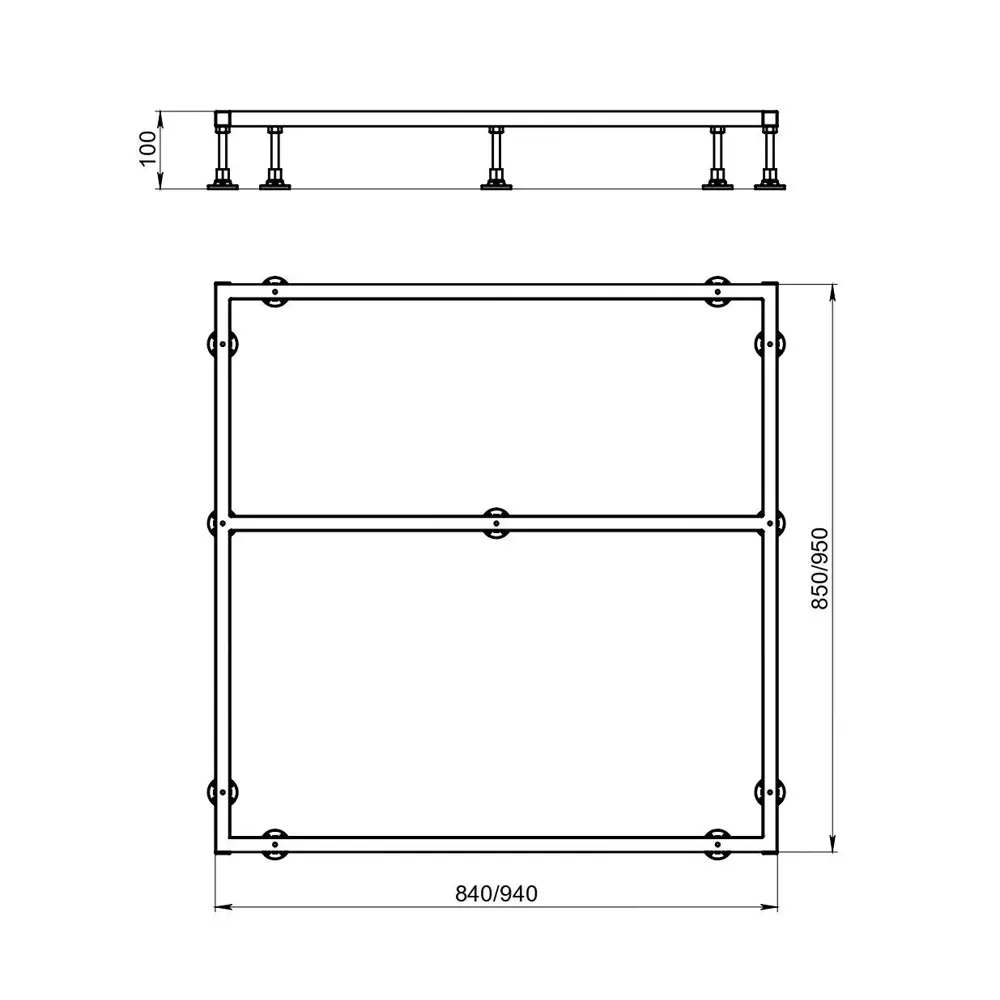 Каркас литого поддона Keram квадратный 90x90 см Santreyd STLM-2122268 - Вид №2