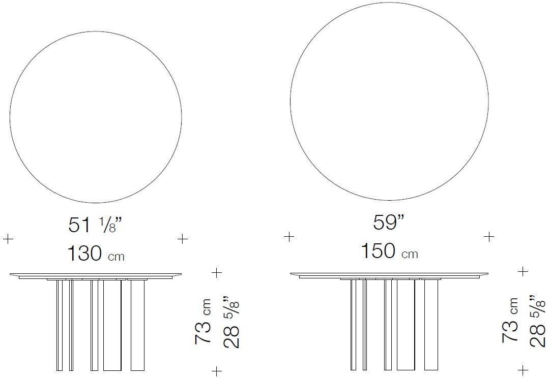 Garbarino Круглый обеденный стол из мрамора Ekis Ek d130 /d150  - Вид №1