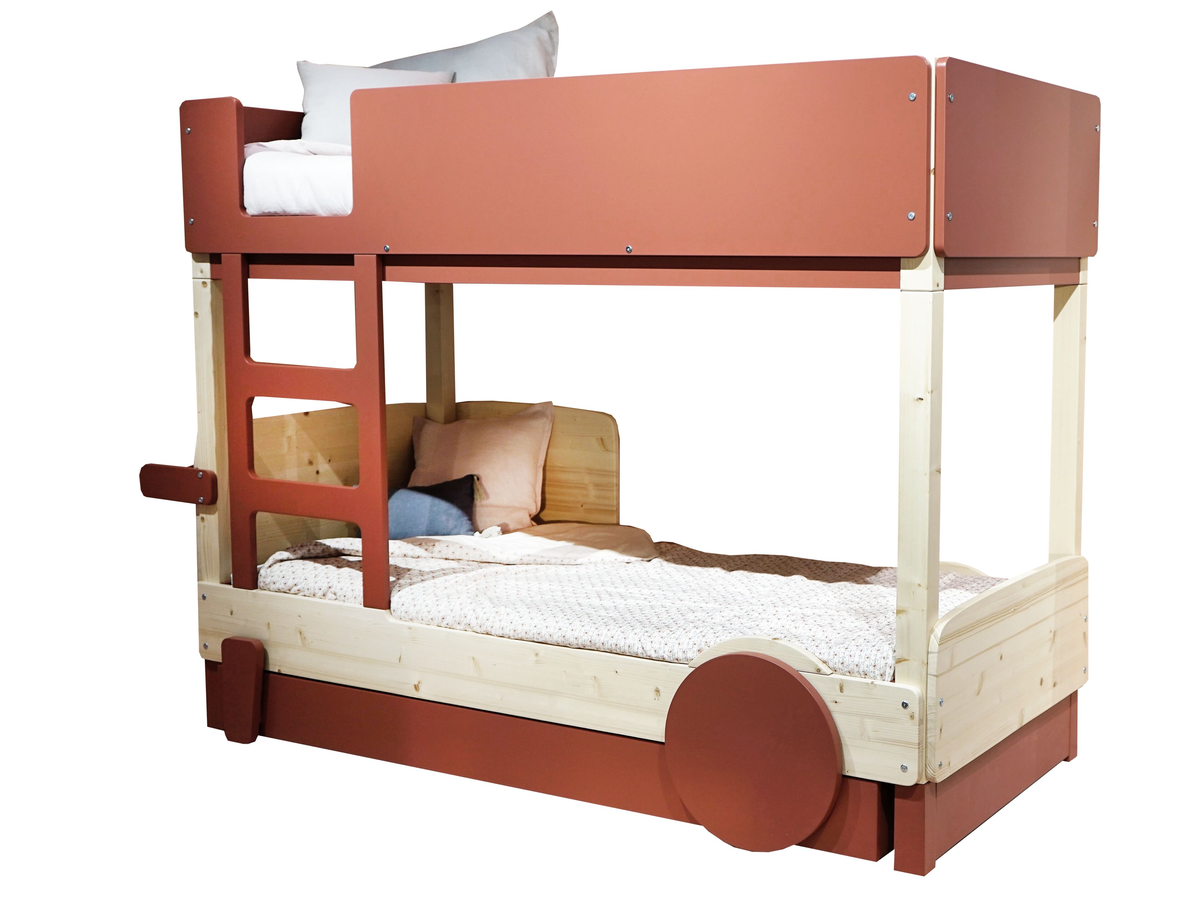 Деревянная двухъярусная кровать с выдвижной кроватью Mathy by Bols ARCH-00048116