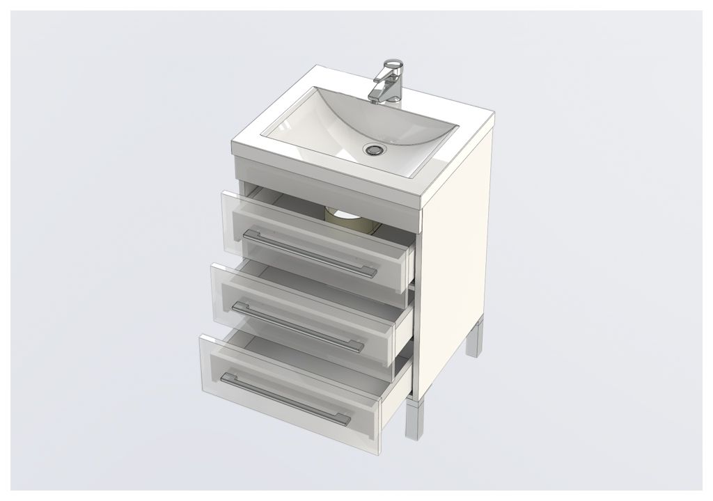 Тумба под раковину Aquanet Верона 58 черный (напольная 3 ящика) sun-id-270473 - Вид №4