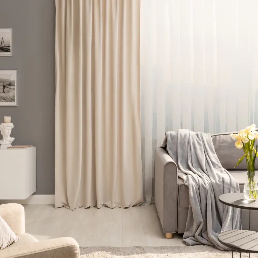 Штора на ленте со скрытыми петлями Inspire Dubbo Trench 200x280 см цвет бежевый 82112668 STLM-2070125  - Вид №6