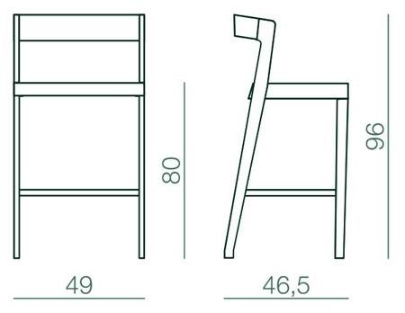 Bedont Высокий табурет из ясеня со встроенной подушкой Drive B54 c00s / c00l / p01s / p02s - Вид №4