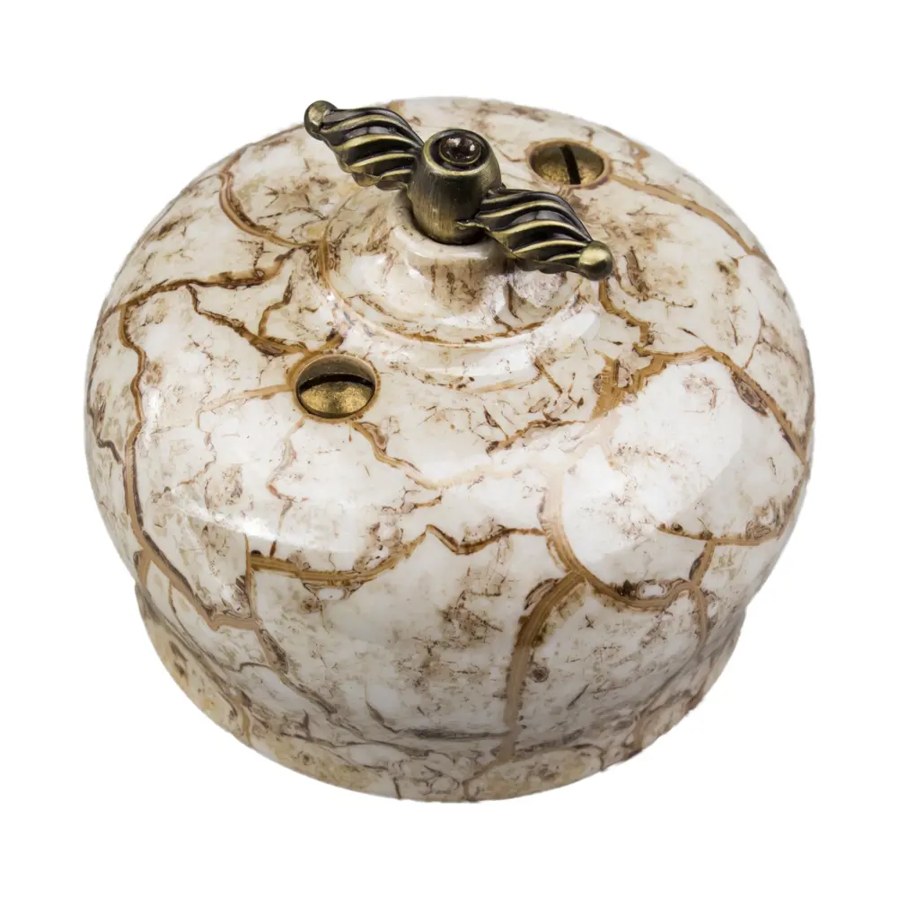 Выключатель накладной Electraline Bironi Ретро 2 положения цвет мрамор STLM-2033270 - Вид №3