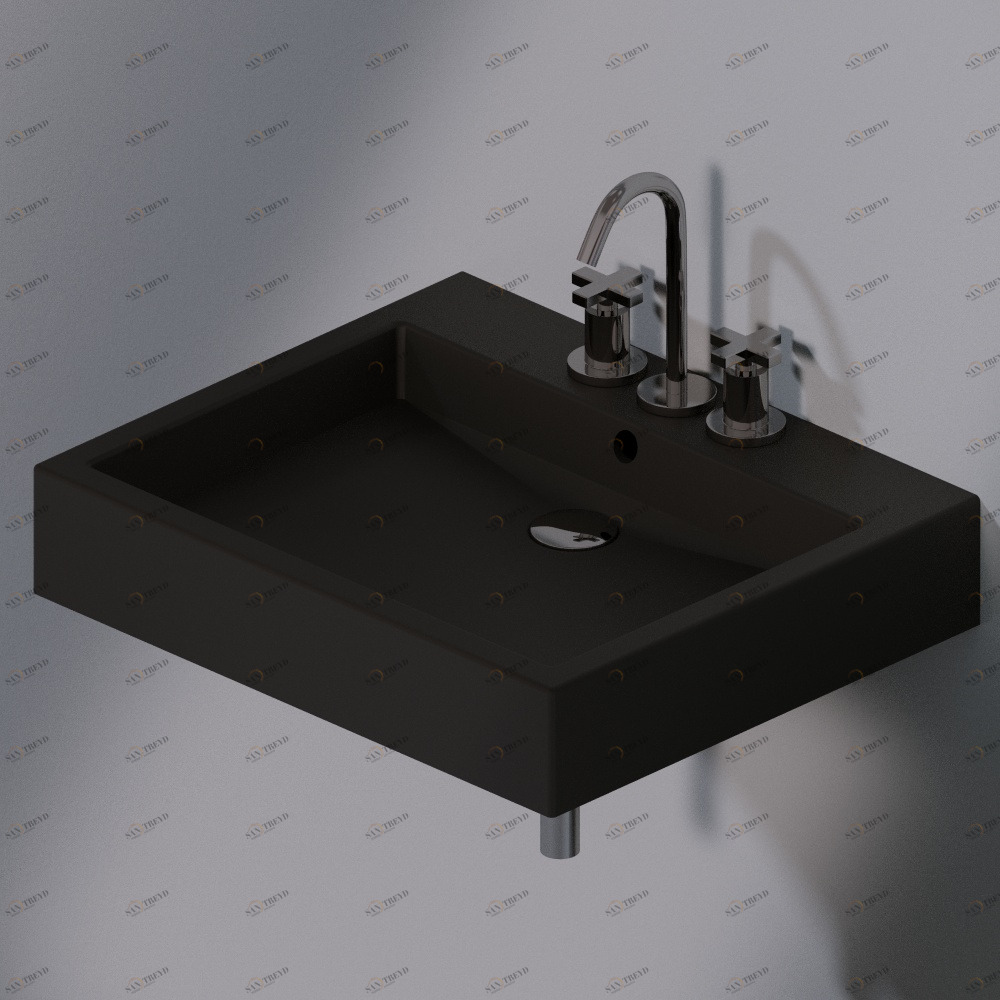 L255105 Подвесная раковина настенная прямоугольная A. e T. Italia  черная AeT ITALIA 