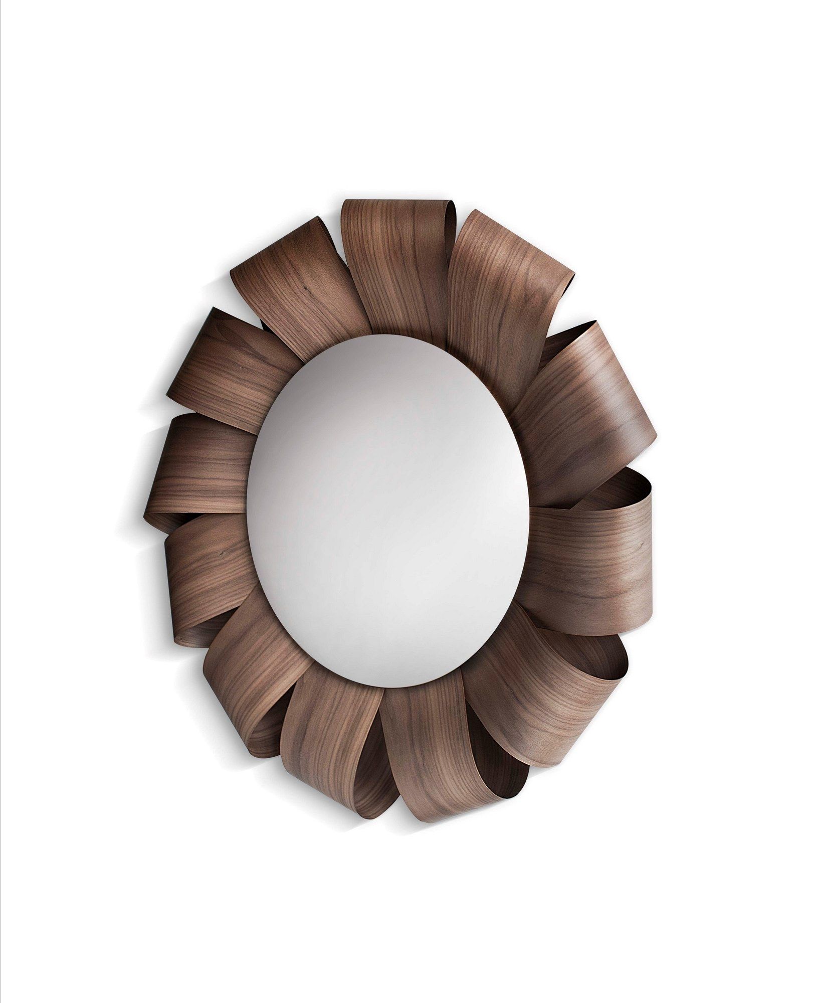 Настенное круглое зеркало из орехового дерева NOMON BRISA ARCH-00053757 - Вид №1