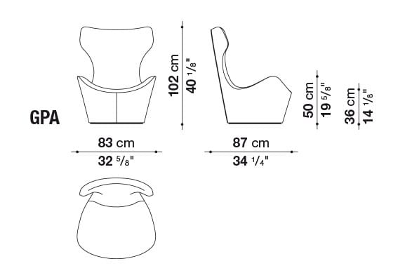 Вращающееся кресло с высокой спинкой B&B Italia ARCH-00114424 - Вид №5