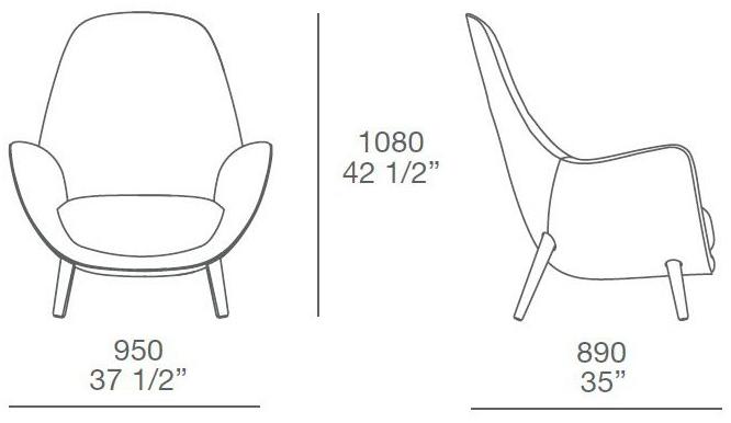 Poliform Кресло с обивкой из ткани с подлокотниками Mad sun-id-1462209 - Вид №6