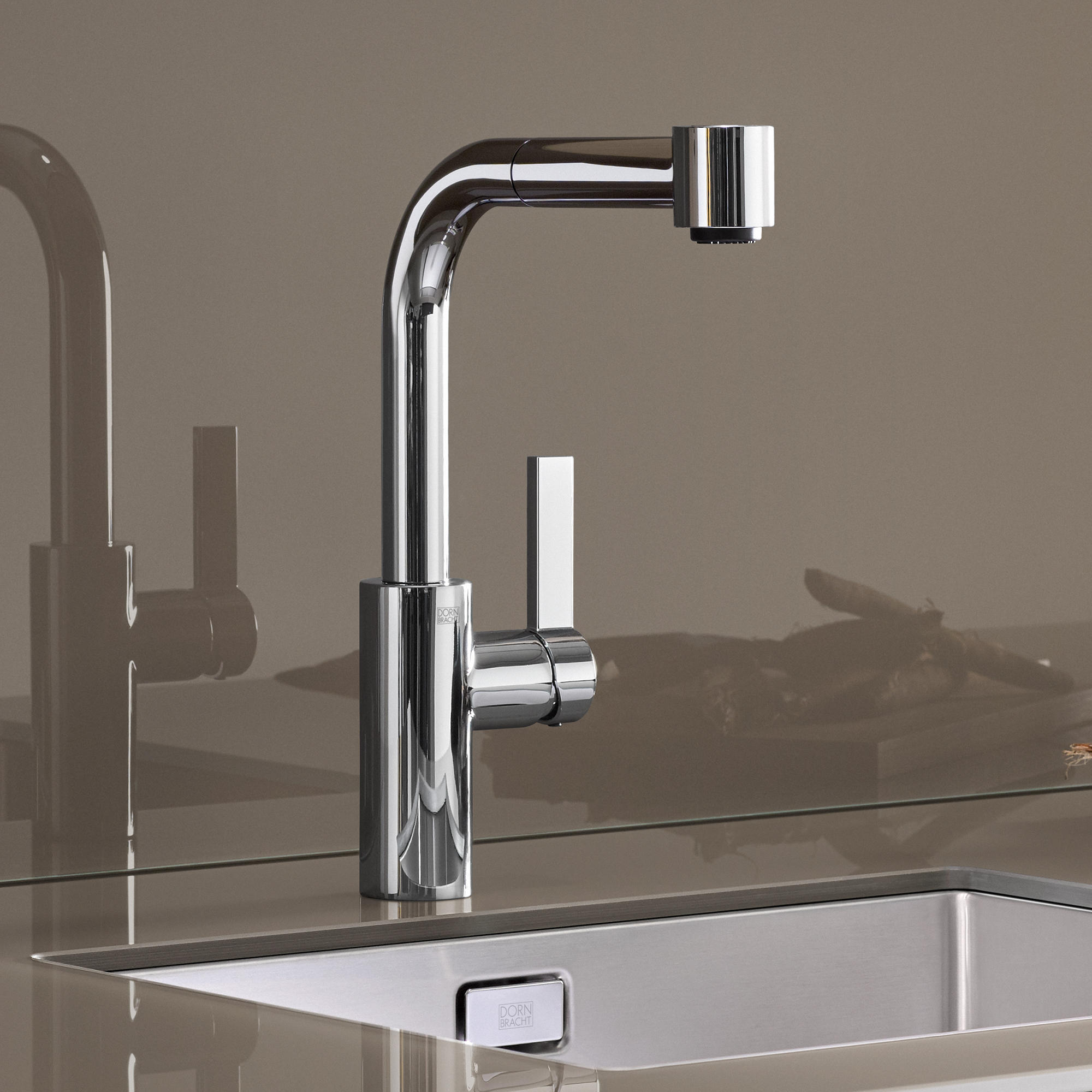 ЭЛИО Смеситель однорычажный, выдвижной, с функцией струи - Хром DornBracht 33870790-00 - Вид №1