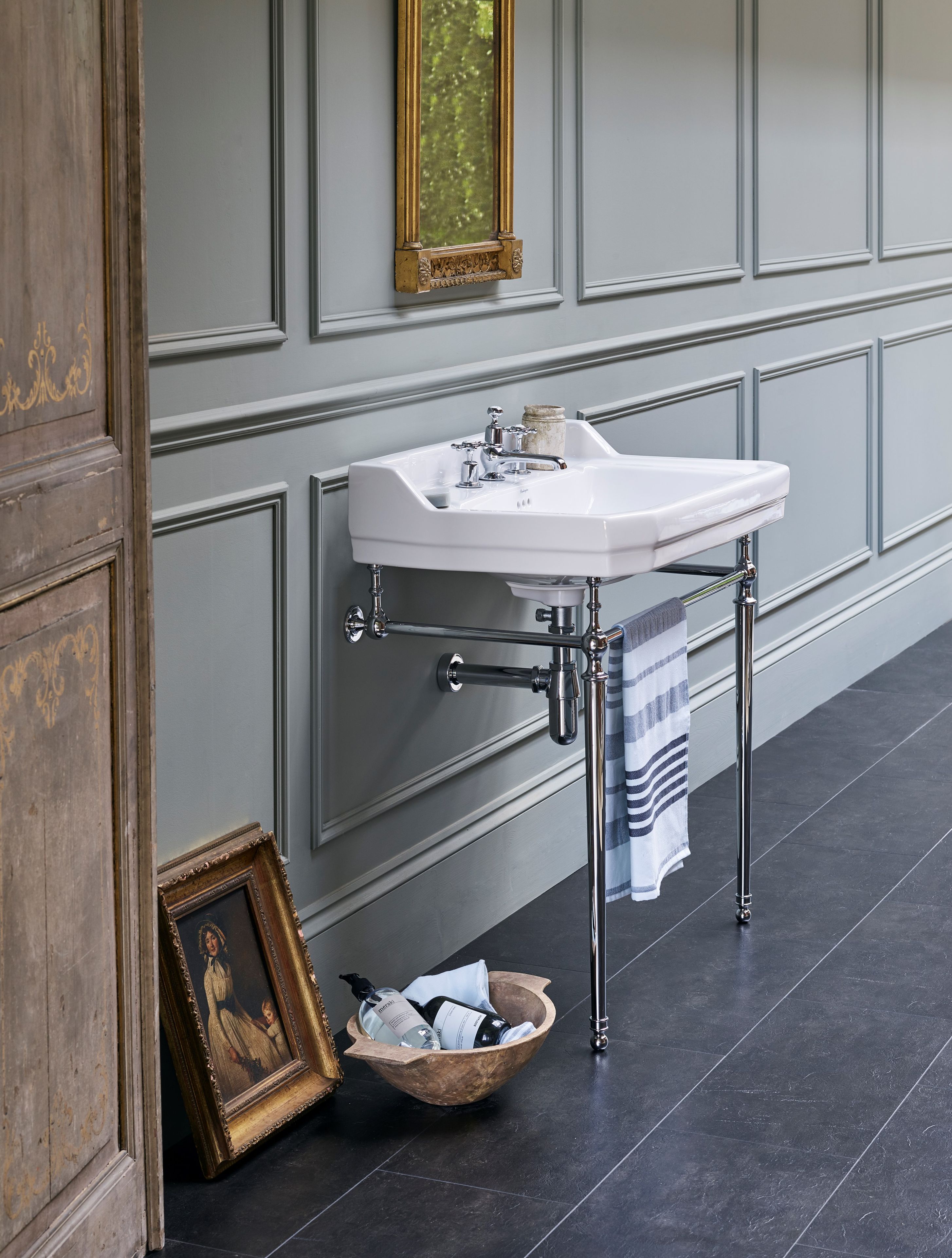 Консольный умывальник из стекла с переливом Burlington Эдвардианская ARCH-00052746 - Вид №4