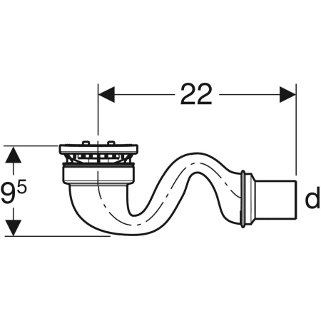 550.078.00.1 Сифон для душевых поддонов Geberit Sestra, высота гидрозатвора 50 мм, воронка из ПП Geberit  - Вид №2