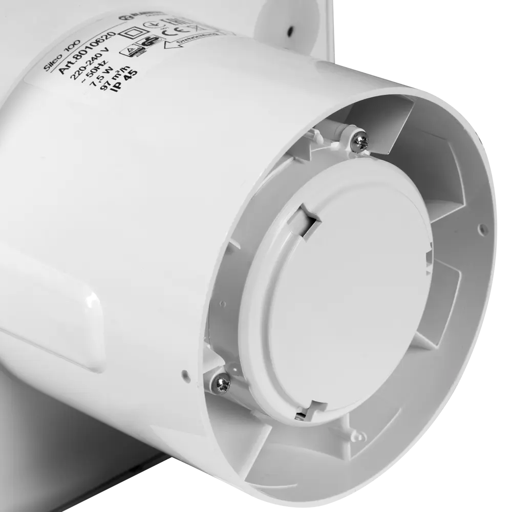 Вентилятор осевой вытяжной Blauberg D100 мм 25 дБ 97 м³/ч обратный клапан цвет белый STLM-2180160 - Вид №2