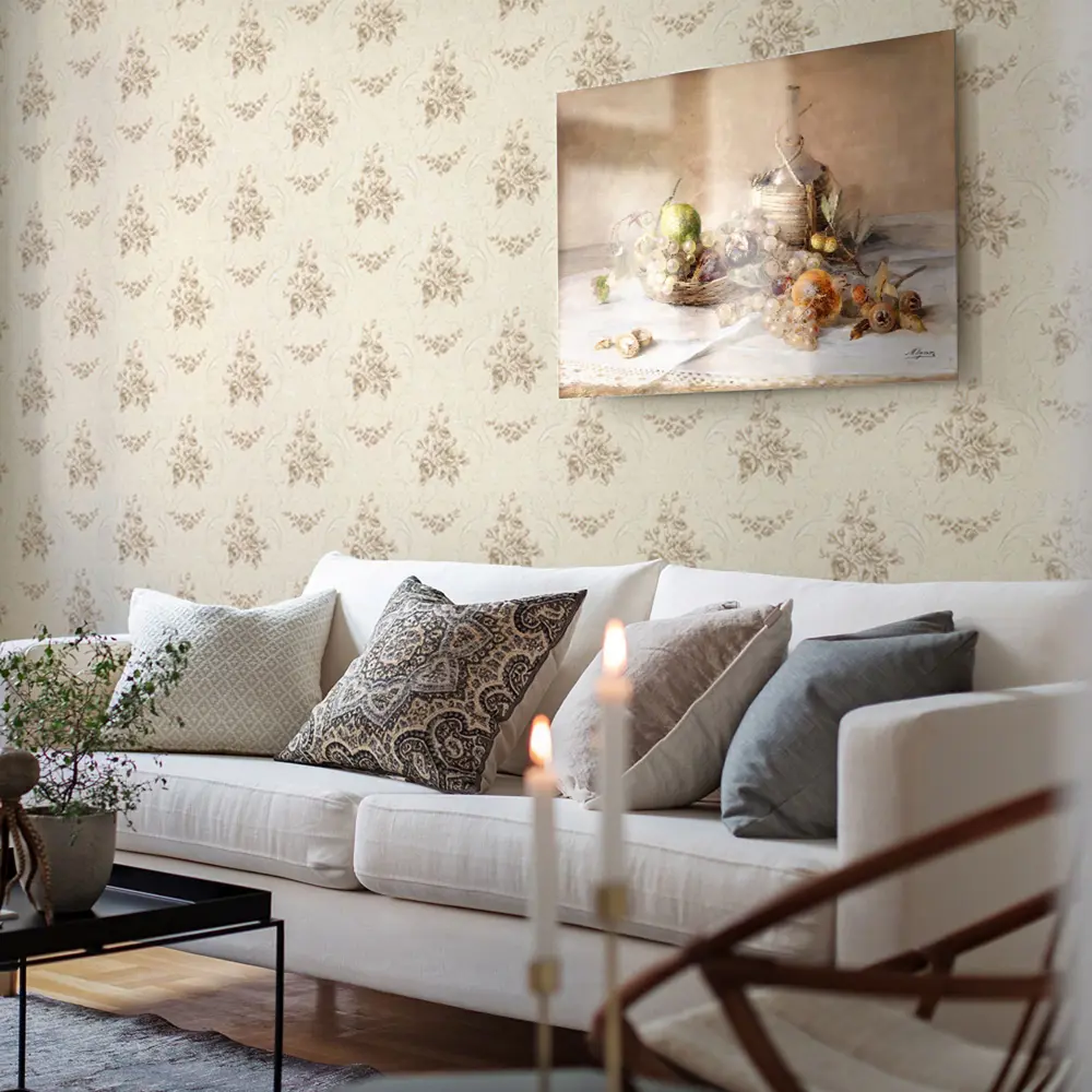 Обои виниловые Palitra Life Small Roses бежевые 0.53 м 1358-12 STLM-2062978 - Вид №3