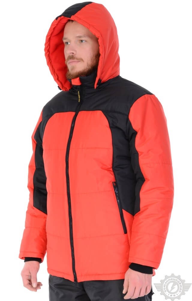 69384 Куртка "Тайгер" зимняя красно-черная  Зимняя спецодежда  размер 60-62/170-176  - Вид №6