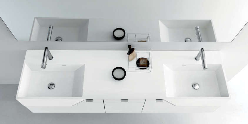 Комбинация ванной комнаты PV14 в отделке Wing Milltek / 141 Bianco  MILLDUE PIVOT PIVOT14 - Вид №1