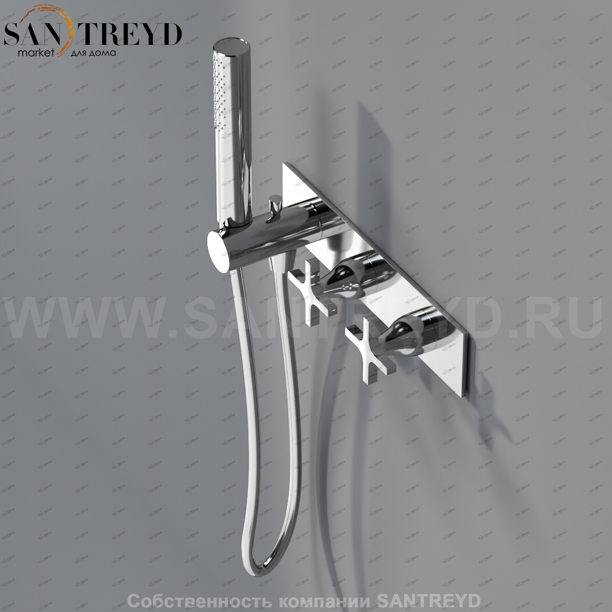 Смеситель в ручным душем ARUB1088S MEMORY для ванны хромированный Agape