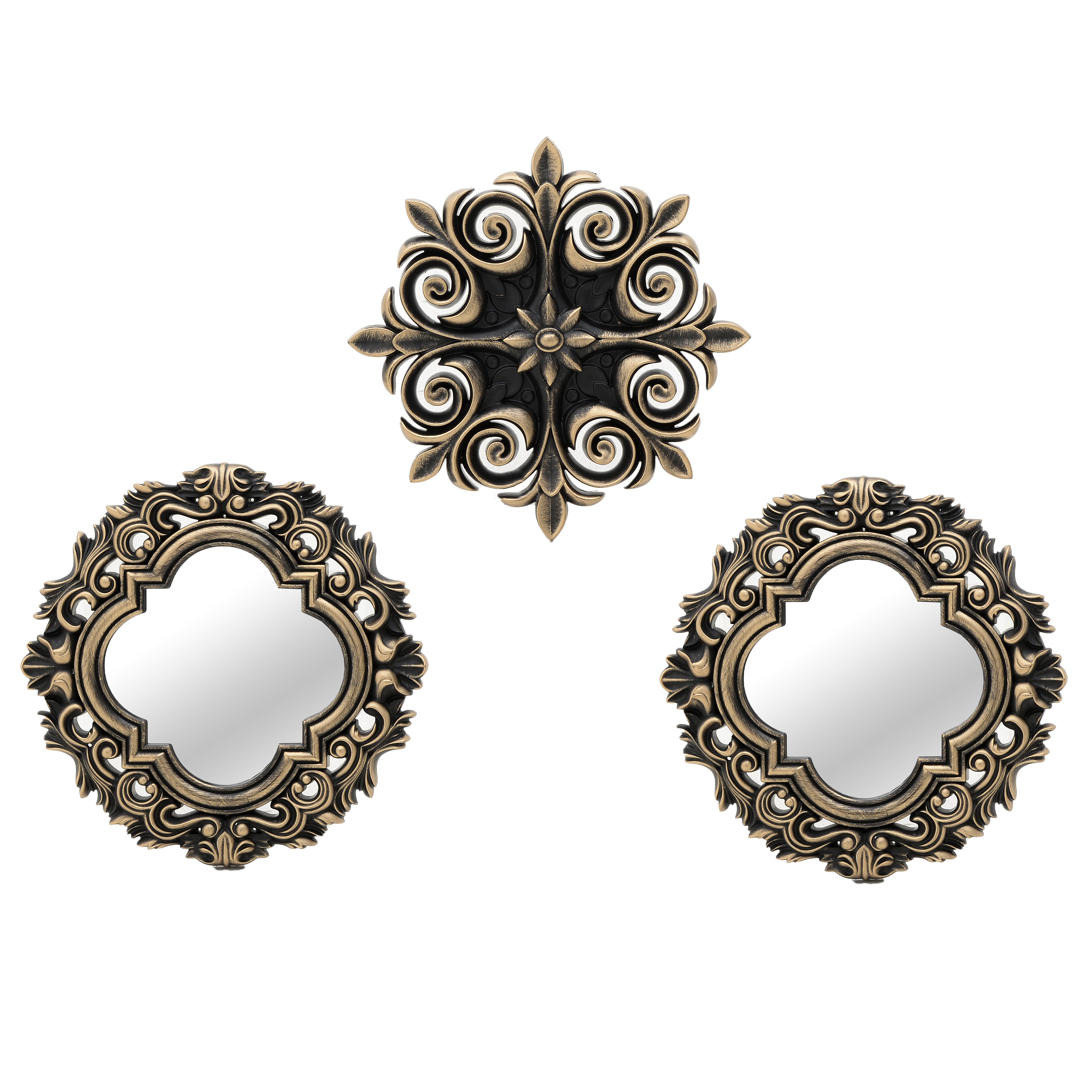 3870290.0005 ДЕКОР НАСТЕННЫЙ-ЗЕРКАЛО, НАБОР 3 ПРЕДМЕТА TO4ROOMS  - Вид №1